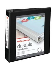 Office Depot Brand Durable View Slant-Ring 3-Ring Binder, 2in Slant Rings, 49% Recycled, Black