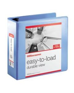 Office Depot Brand Heavy-Duty Easy-To-Load View 3-Ring Binder, 3in D-Rings, Blueberry