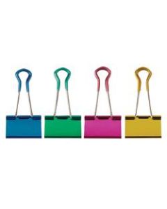 OfficeMax Grip Binder Clips, Large, 1in Capacity, Assorted Colors, Pack Of 6