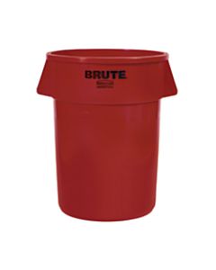 Rubbermaid Brute Round Plastic Trash Can, 31 1/2in x 24in, 44 Gallons, Red