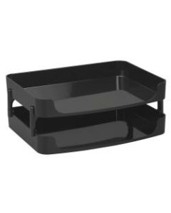 Officemate OIC 2200 Series Letter Trays, Side-Load, 4in x 10 1/4in x 15 3/8in, Black, Pack Of 2