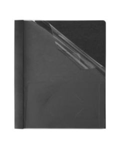 Office Depot Brand Clear-Front Report Covers, 8 1/2in x 11in, 1/2in Capacity, Black, Pack Of 25