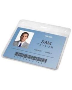 GBC BadgeMates ID Badge Holders, Horizontal, 3in x 4in, Clear, Pack Of 25