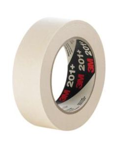 3M 201+ Masking Tape, 3in Core, 0.5in x 180ft, Tan, Case Of 72