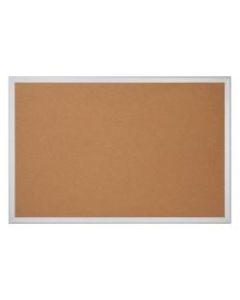Office Depot Brand Cork Bulletin Board, 36in x 60in, Aluminum Frame With Silver Finish