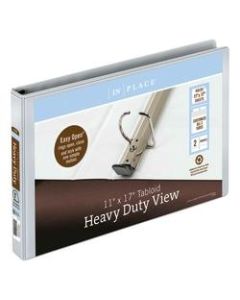 [IN]PLACE Heavy-Duty View 3-Ring Binder, 1in D-Rings, White