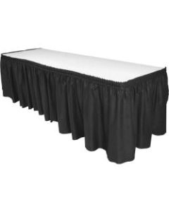 Genuine Joe Nonwoven Table Skirts - 14 ft Length x 29in Width - Adhesive Backing - Polyester - Black - 6 / Carton