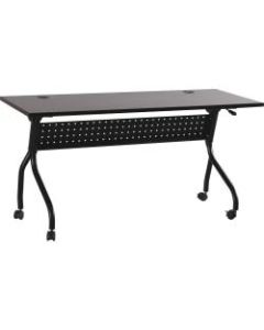 Lorell Flip Top Training Table, 60inW, Espresso/Black