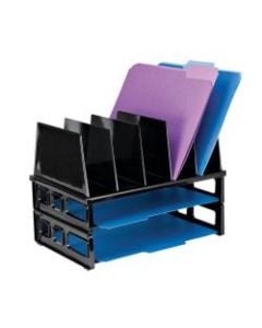 OfficeMax Large Standard Sorter With 2 Letter Trays, 13 1/2inH x 9inW x 10 1/4inD, Black