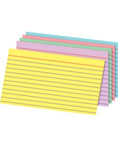 Office Depot Brand Rainbow Index Cards, Ruled, 5in x 8in, Assorted Colors, Pack Of 100