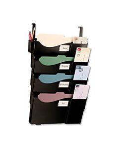 OIC 4-Pocket Grande Central Filing System With Hangers, Letter Size, Black