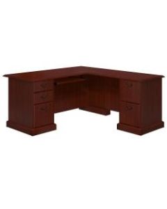 kathy ireland Home by Bush Furniture Bennington L-Shaped Desk, Harvest Cherry, Standard Delivery