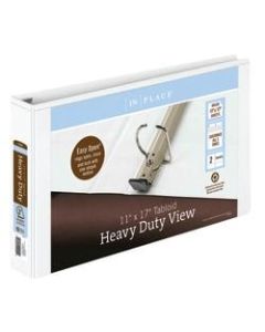 [IN]PLACE Heavy-Duty View 3-Ring Binder, 2in D-Rings, White