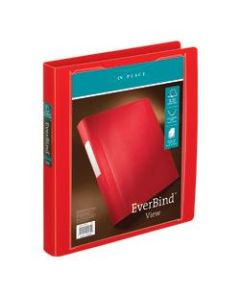 Office Depot Brand EverBind View 3-Ring Binder, 1in D-Rings, Red