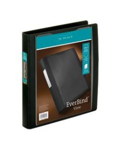 Office Depot Brand EverBind View 3-Ring Binder, 1in D-Rings, Black
