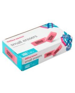 Office Depot Brand Pink Bevel Erasers, Small, Box Of 36