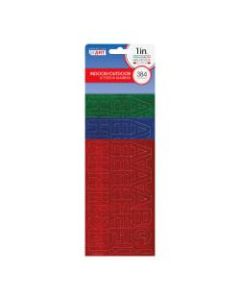 Creative Start Self-Adhesive Letters, Numbers and Symbols, 1in, Helvetica, Glitter Green, Blue and Red, Pack of 384