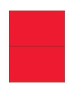 Office Depot Brand Labels, LL184RD, Rectangle, 8 1/2in x 5 1/2in, Fluorescent Red, Case Of 200
