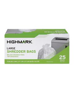 Highmark Large Shredder Bags, 15 Gallon, Clear, Box Of 25 Bags