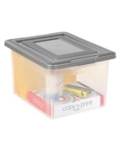 IRIS File N Stack Plastic Storage Containers With Snap Lids, Case Of 2