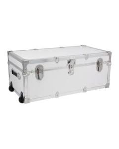 Seward Traveler Trunk With Wheels And Lock, 12 1/4in x 30in x 15 3/4in, White
