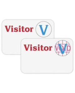 C-Line Times Up! Self-Expiring Visitor Security Badge - 3in Width x 2in Length - 100 / Box - Rectangle - White"