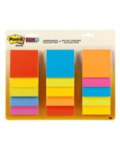 Post-it Super Sticky Notes, 3in x 3in, Assorted Colors, Pack Of 15 Pads