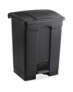 Safco Plastic Step-on Receptable - 17 gal Capacity - Rectangular - 26.3in Height x 19.8in Width x 16.3in Depth - Plastic - Black
