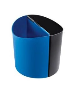 Safco Deskside Recycling Receptacles, 14 Gallons, 13 1/2inH x 13inW x 8inD, Black/Blue
