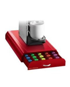 Mind Reader Nespresso Coffee Capsule Drawer, 50-Pod Capacity, Red