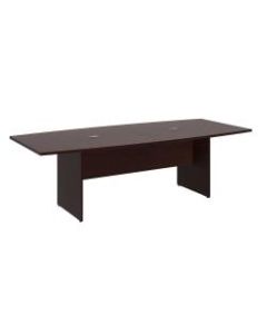 Bush Business Furniture 96inW x 42inD Boat Shaped Conference Table with Wood Base, Harvest Cherry, Standard Delivery