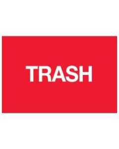 Tape Logic Preprinted Special Handling Labels, DL1149, Trash, Rectangle, 2in x 3in, Fluorescent Red, Roll Of 500
