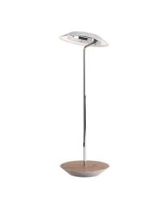 Koncept Royyo LED Desk Lamp, 17-7/16inH, Chrome/Oiled Walnut Base Plate