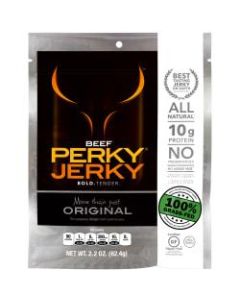 Perky Jerky Grass-Fed More Than Just Original Beef Jerky, 2.2 Oz, Pack Of 12