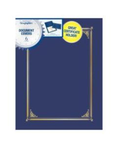 Geographics 30% Recycled Document Covers, 9 3/4in x 12 1/2in, Navy Blue, Pack Of 6