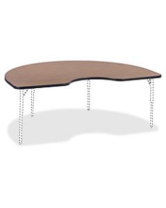 Lorell Classroom Kidney-Shaped Activity Table Top, 72inW x 48inD, Medium Oak