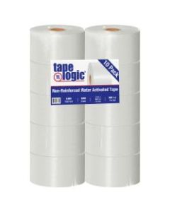 Tape Logic Water-Activated Packing Tape, 3in Core, 3in x 200 Yd., White, Case Of 10