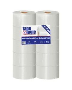 Tape Logic Water-Activated Packing Tape, 3in Core, 3in x 200 Yd., White, Case Of 10