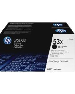 HP 53X, Black Original Toner Cartridges (Q7553XD), Pack Of 2