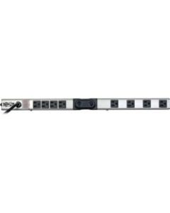 Tripp Lite Foldable Power Strip 1 Pivot 5-15R 8 Outlet 15ft Cord 24in Length - NEMA 5-15P - 8 x NEMA 5-15R - 15 ft Cord - 12 A Current - 120 V AC Voltage - 1500 W - Bench/Cabinet-mountable, Rack-mountable