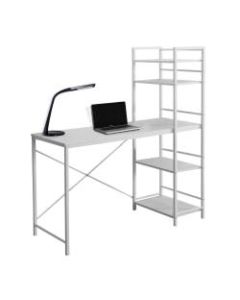 Monarch Specialties Metal Computer Desk With Bookcase, White