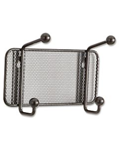 Safco Onyx Mesh Wall Rack, 2 Double Hooks, Black