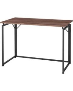 Lorell Folding Desk - Walnut Laminate Rectangle Top - Black Base x 43.30in Table Top Width x 23.62in Table Top Depth - 30in Height - Assembly Required - Brown