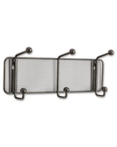 Safco Onyx Mesh Wall Rack, 3 Double Hooks, Black