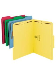 Smead Color Reinforced Tab Fastener Folders, Letter Size, Assorted Colors, Pack Of 50
