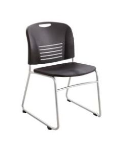 Safco Vy Stackable Chairs, Sled Base, Black, Set Of 2