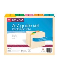 Smead Manila A To Z File Guides With Color Tabs, Letter Size, Manila, Pack Of 25
