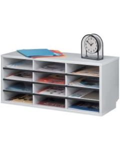 Fellowes 12-Compartment Desktop Organizer, 12 15/16in x 11 7/8in, Dove Gray