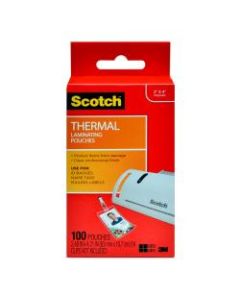 Scotch Thermal Laminating Pouches, ID Badge/Tag Size, 100 Pouches, Clips not included