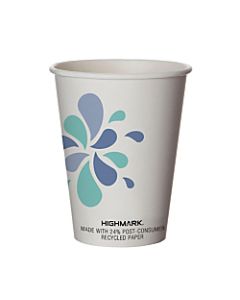 Highmark Hot Coffee Cups, 12 Oz, White, Pack Of 500
